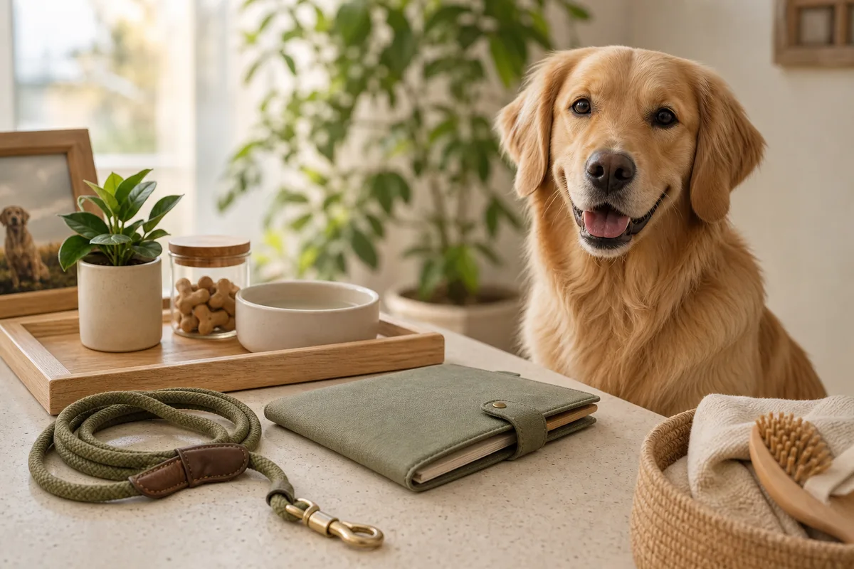 Pet parent welcoming their dog into a calm care routine