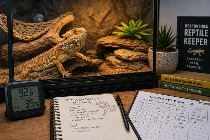 Bearded Dragon Health Log: Temperature, UVB, and Shed Tracking