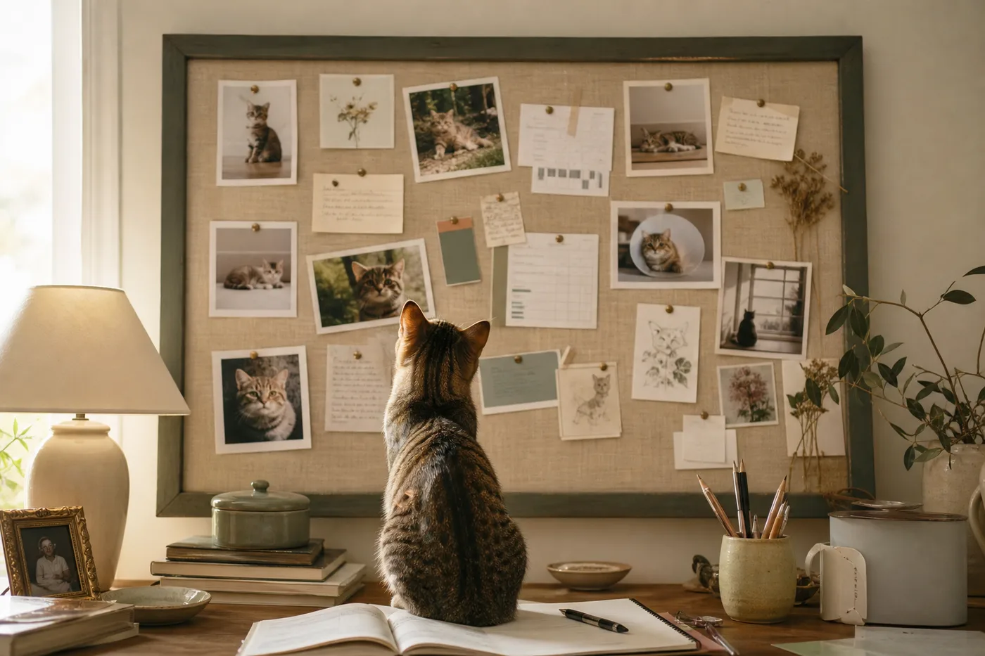 Chronological pet health timeline with vet visits and milestones