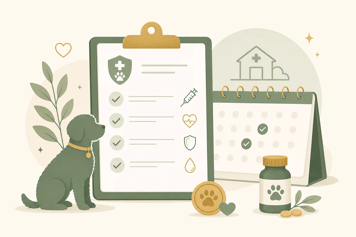 Pet health tracker showing weight trend and daily check-in on a phone