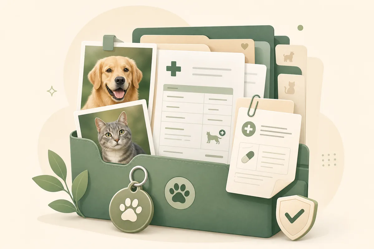 Pet parent reviewing organized digital health records on a phone